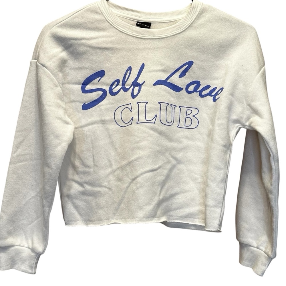 Self Love cropped sweatshirt kids‎ size medium NWT